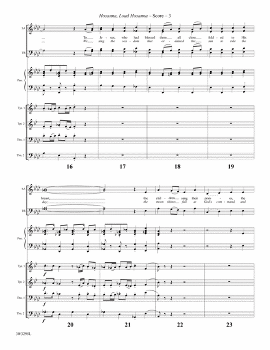 Hosanna, Loud Hosanna - Brass Quartet Score and Parts