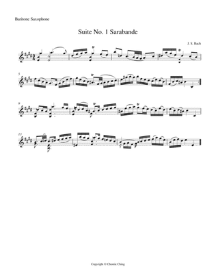 J.S. Bach - Cello Suite No.1 in G major, BWV 1007 - IV. Sarabande arranged for Baritone Saxophone