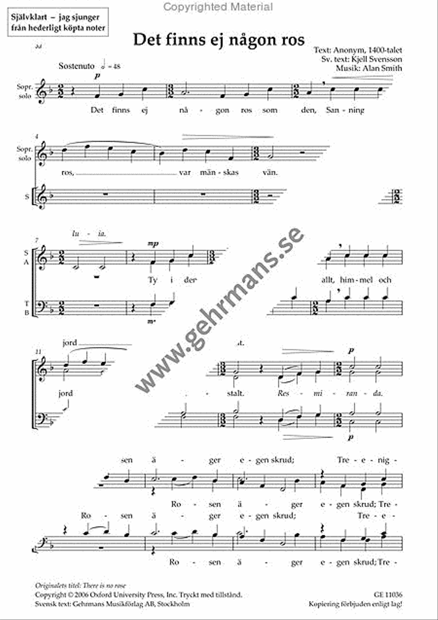 Det finns ej nagon ros Det finns ej nagon ros 4-Part scores gallery preview page 2