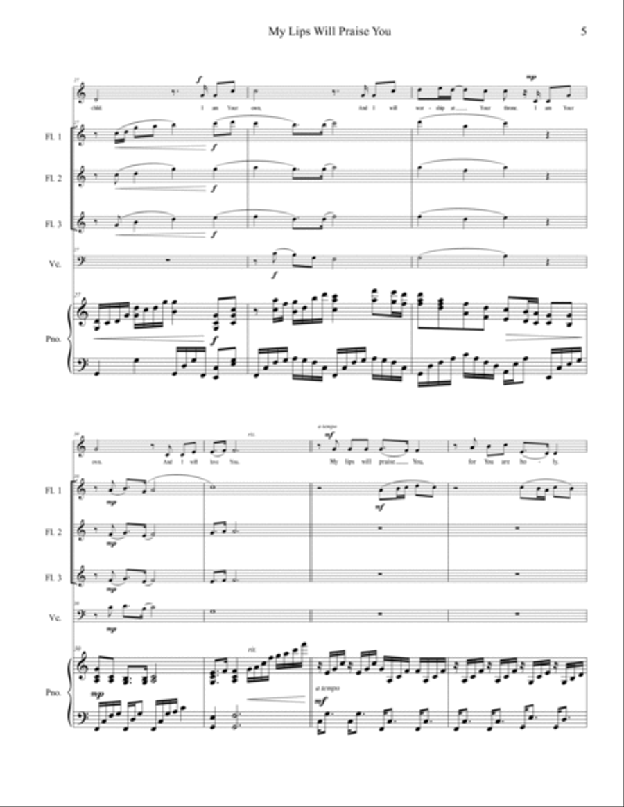My Lips Will Praise You Flute scores gallery preview page 6