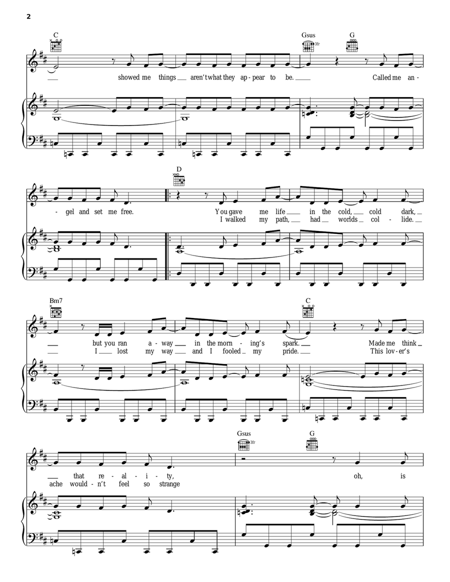 Fearless Love Piano, Vocal, Guitar scores gallery preview page 2