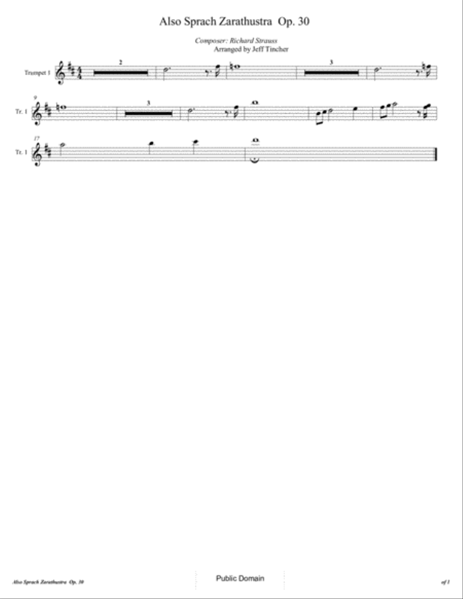 Also Sprach Zarathustra Op.30 Brass Ensemble scores gallery preview page 3