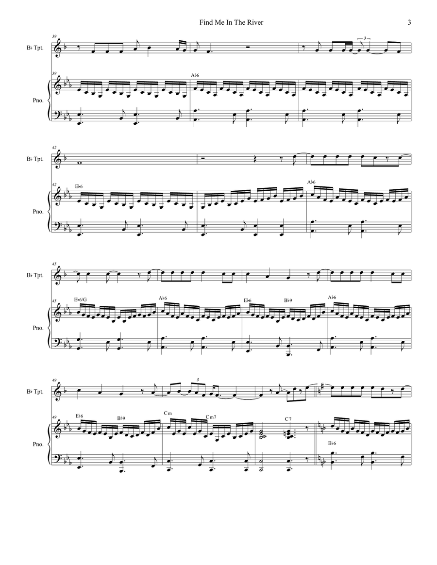 Find Me In The River Trumpet Solo scores gallery preview page 3