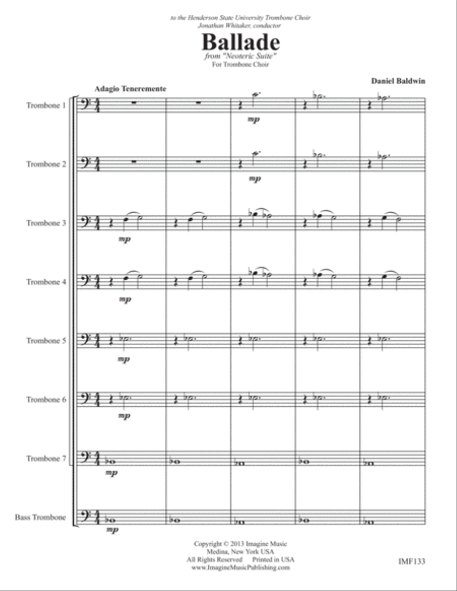 Ballade Trombone scores gallery preview page 1