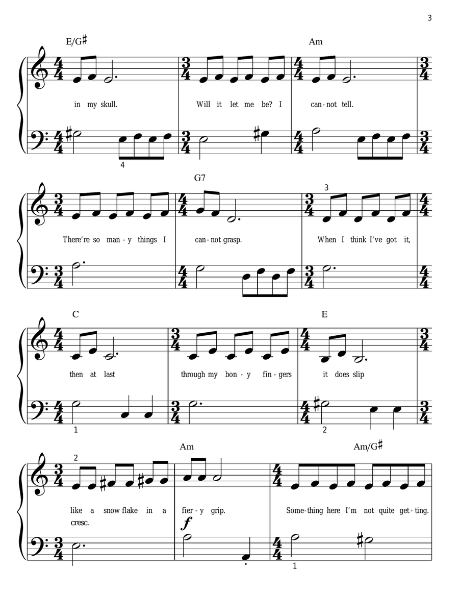 Jack's Obsession (from The Nightmare Before Christmas) Easy Piano scores gallery preview page 3