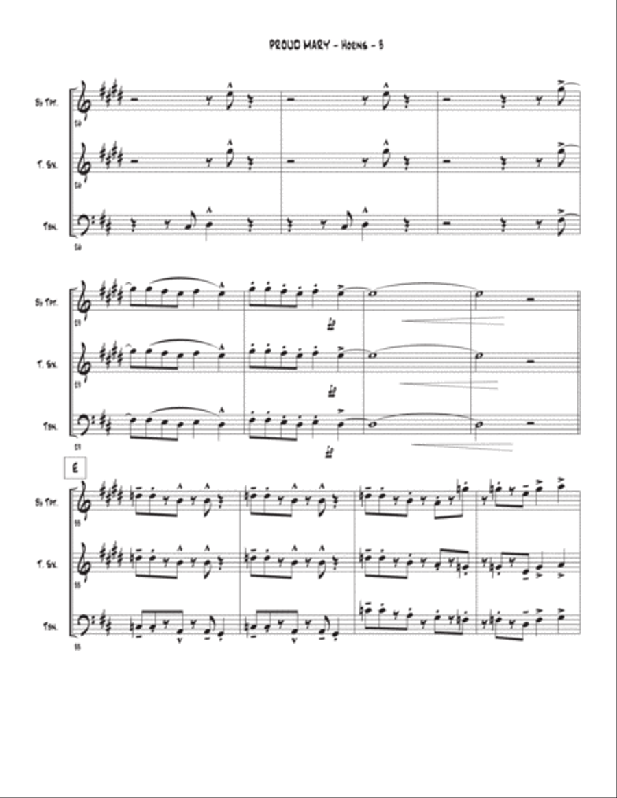 Proud Mary Tenor Saxophone scores gallery preview page 3