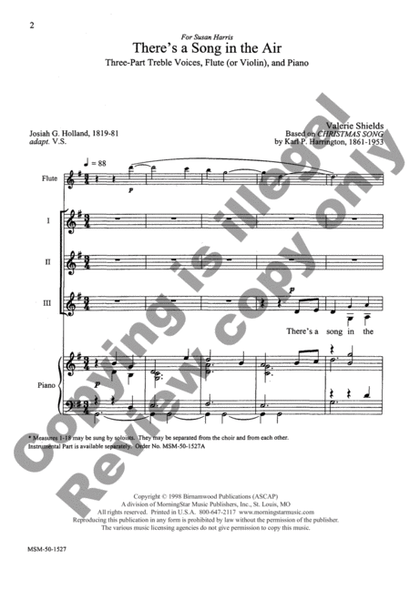 There's a Song in the Air (Choral Score)