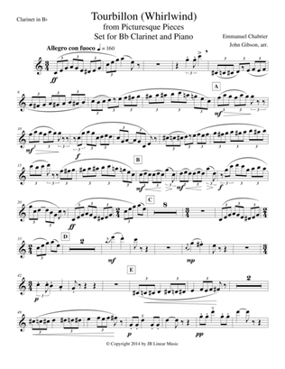 Whirlwind by Chabrier for clarinet solo with piano
