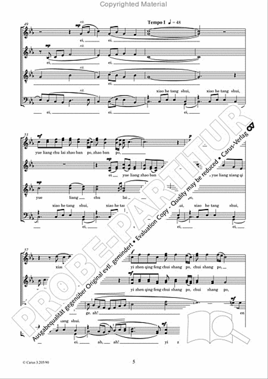 Water Flowing in the Brook (Xiao he tang shui) SSAATTBB scores gallery preview page 6
