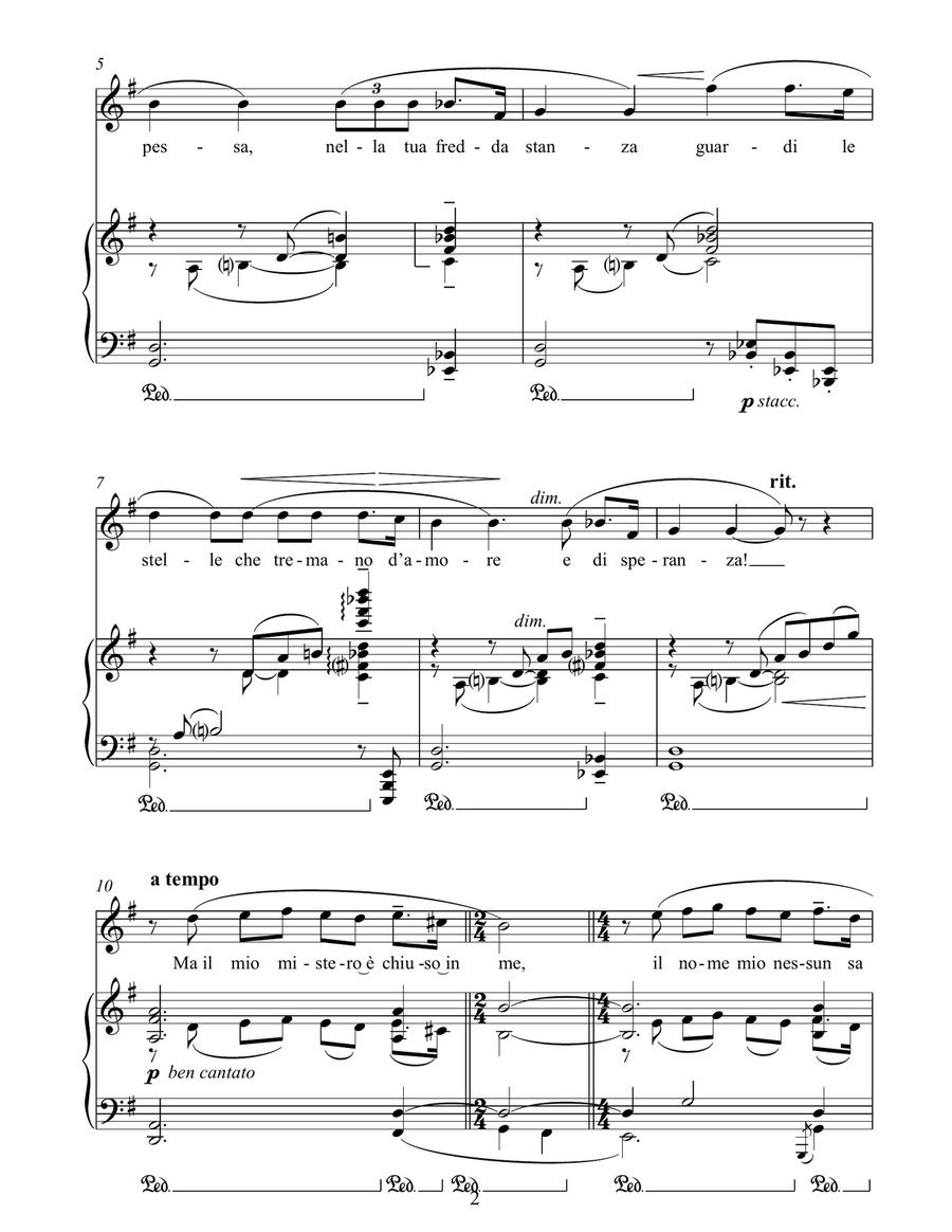 Nessun Dorma (from Turandot) Piano, Vocal scores gallery preview page 2