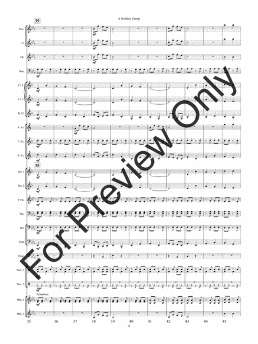 A Holiday Galop (Score) Concert Band scores gallery preview page 7