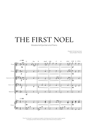 The First Noel (Woodwind Quintet and Piano) - Christmas Carol