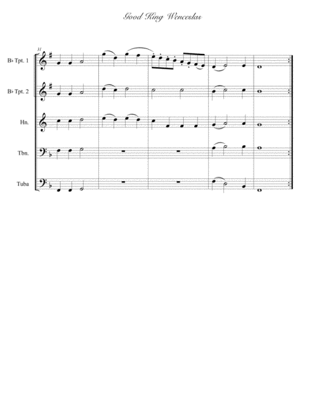 Good King Wenceslaus for Brass Quintet : Score & Parts image number null
