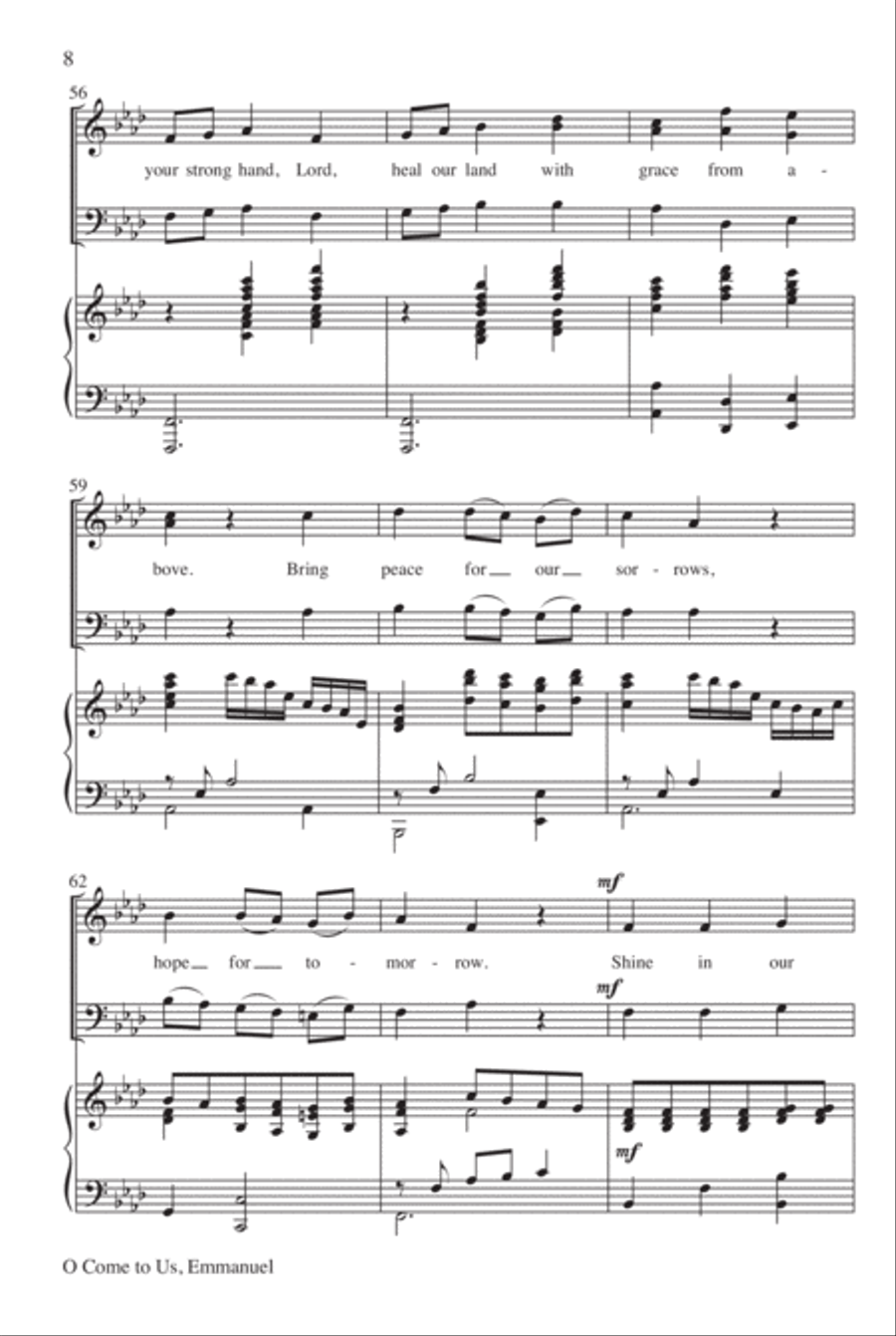 O Come to Us, Emmanuel O Come to Us, Emmanuel 3-Part scores gallery preview page 9