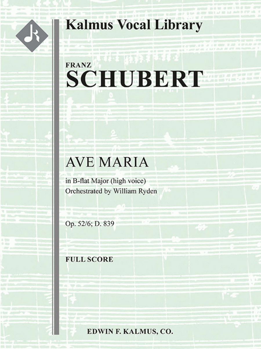 Ave Maria, Op. 52/6; D. 839 [arrangement for high voice, B-flat] Choir scores gallery preview page 1