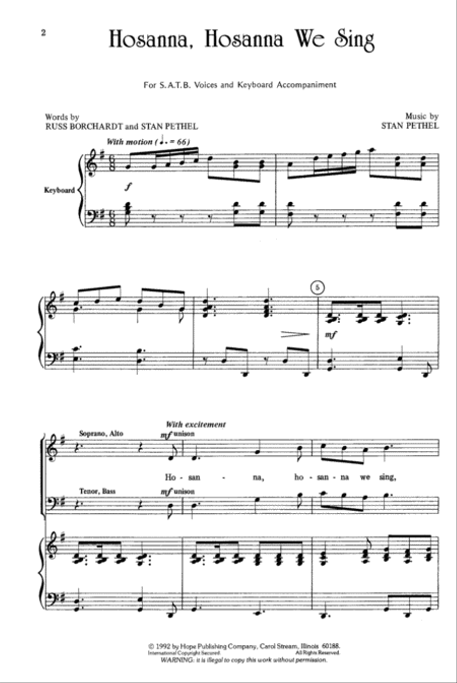 Hosanna, Hosanna We Sing 4-Part scores gallery preview page 2