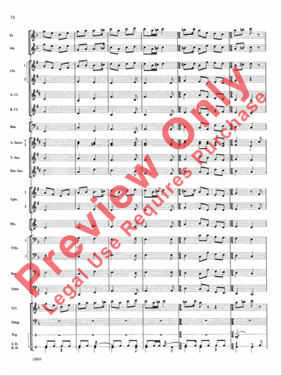 English Folk-Song Fantasy Concert Band scores gallery preview page 13