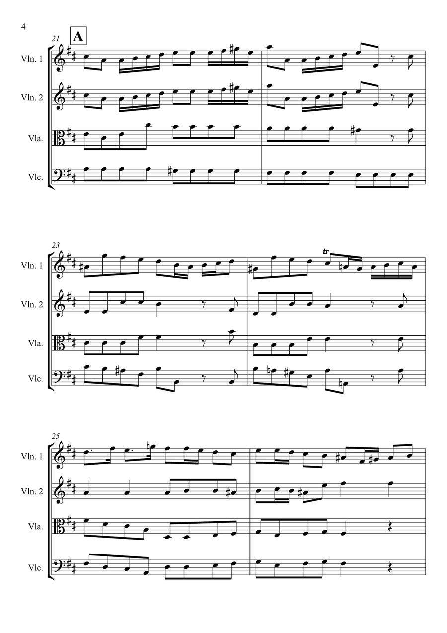 Roman: Drottningholmsmusiken for String Quartet String Quartet scores gallery preview page 6