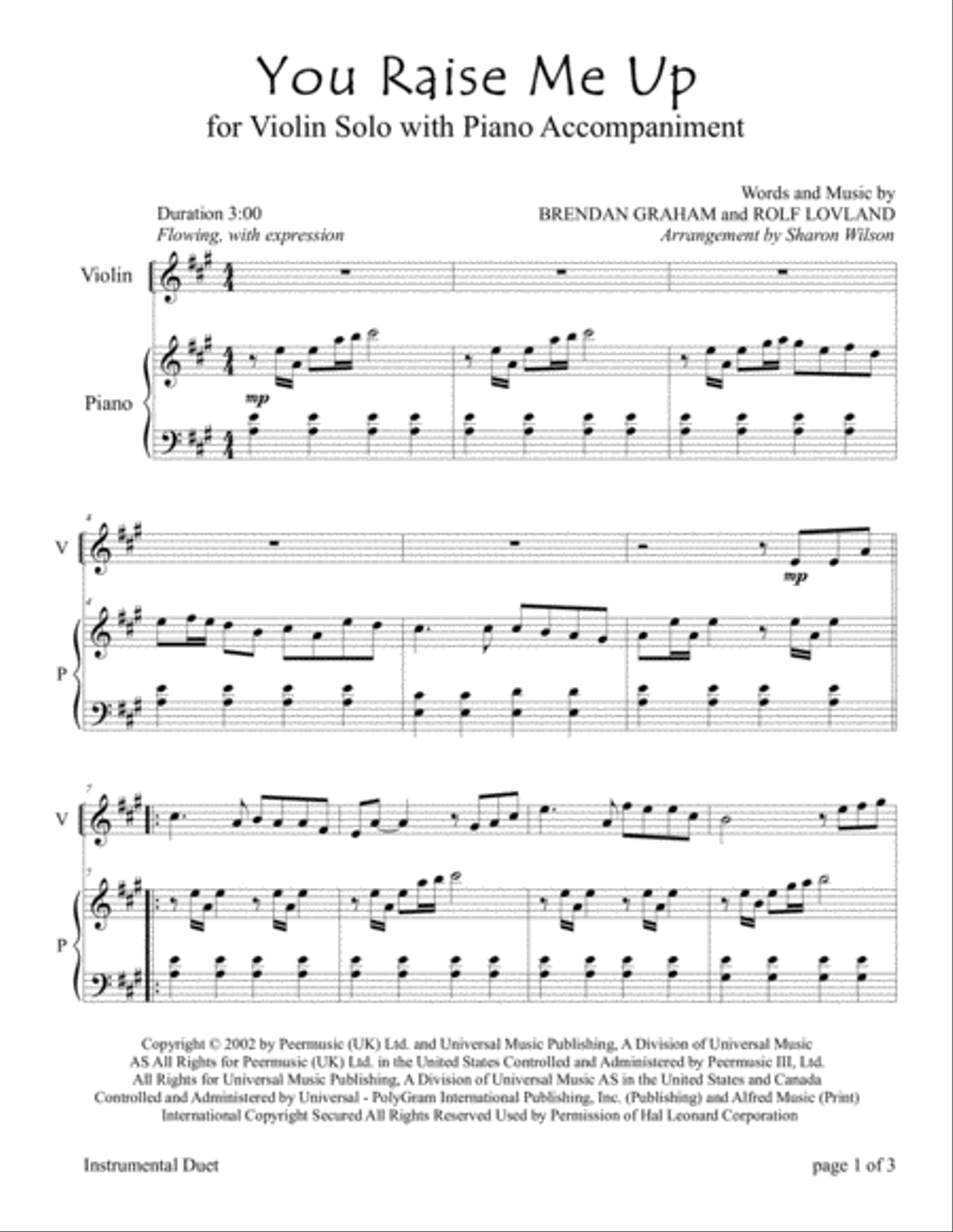 You Raise Me Up You Raise Me Up Violin Solo scores gallery preview page 2