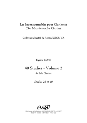 Book cover for Tuition Book - 40 Studies for Clarinet - Volume 2 - Studies 21 to 40