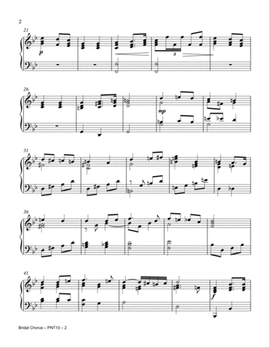 Bridal Chorus Bridal Chorus Piano Solo scores gallery preview page 2