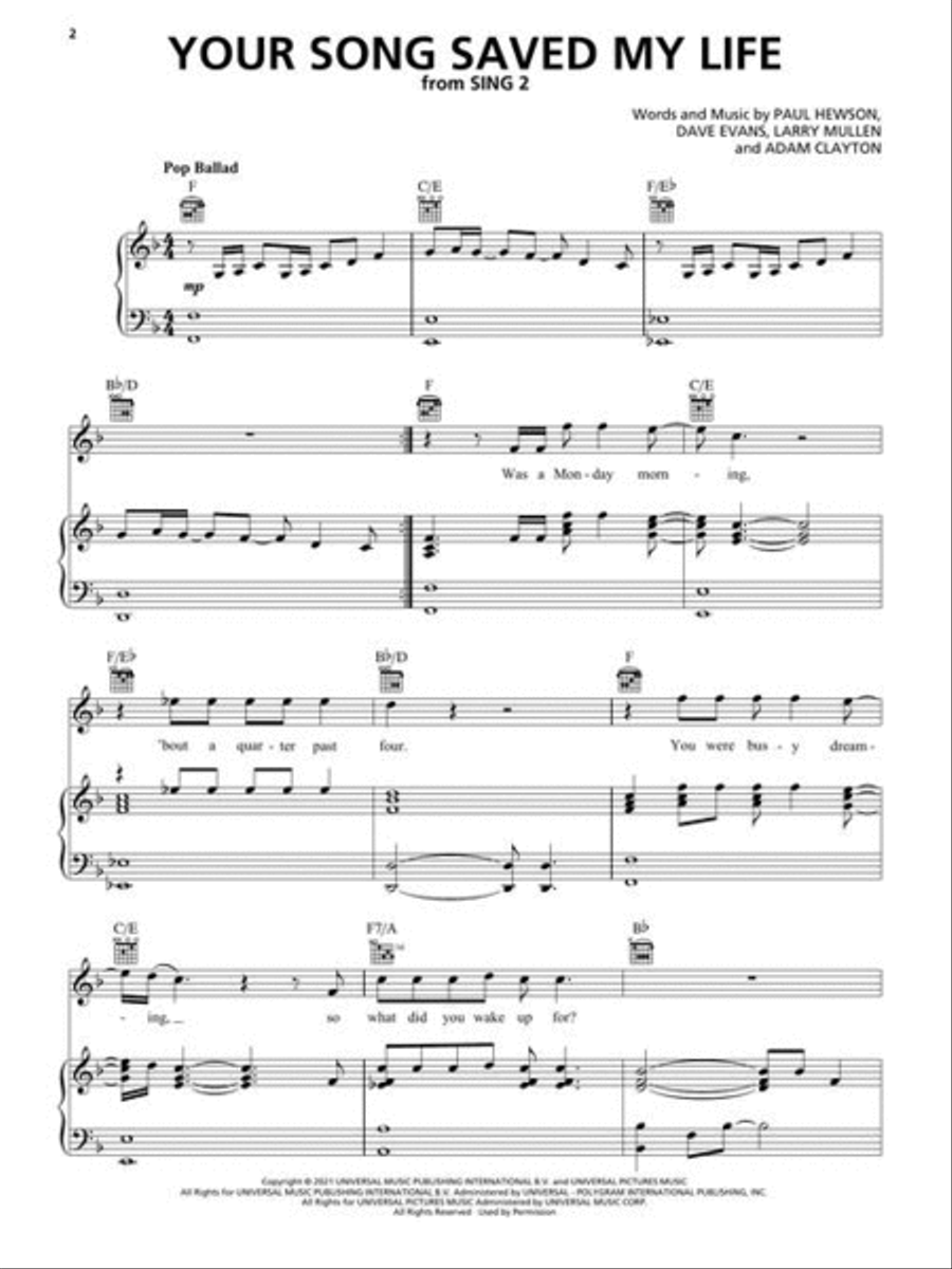Sing 2 Piano, Vocal, Guitar scores gallery preview page 4