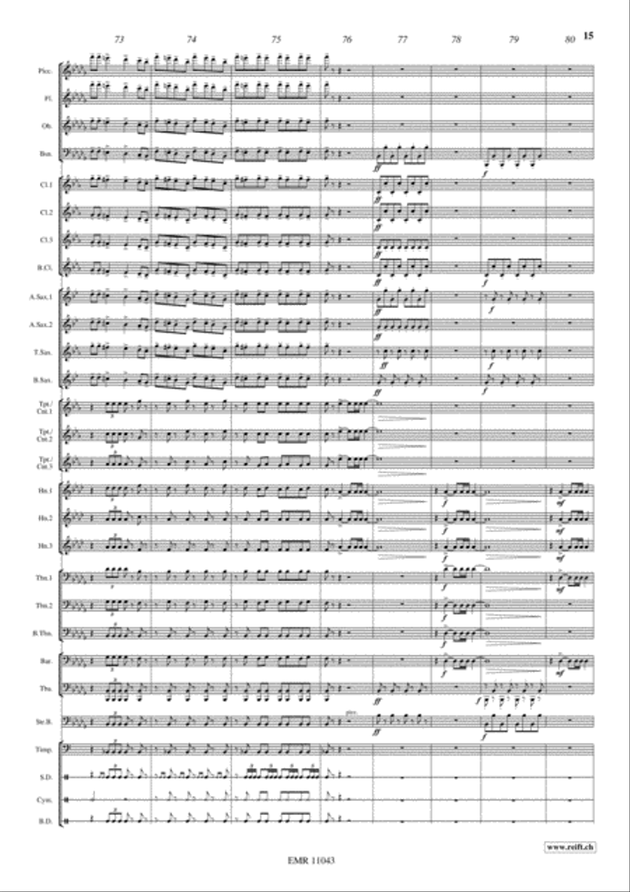 Marche Slave Concert Band scores gallery preview page 16