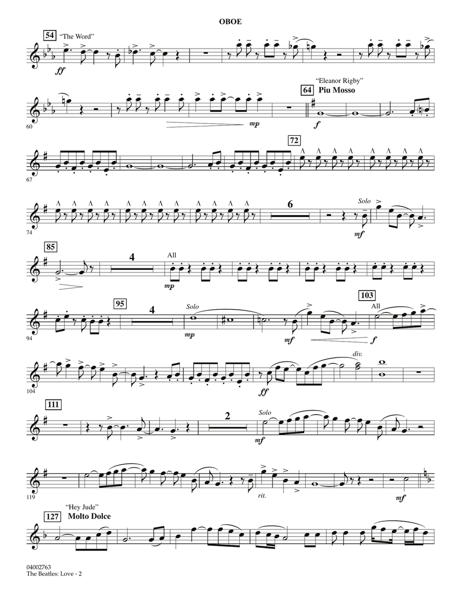 The Beatles: Love - Oboe Concert Band scores gallery preview page 2