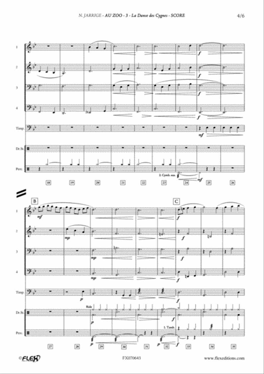 Au Zoo - 3 - La Danse des Cygnes Concert Band scores gallery preview page 4