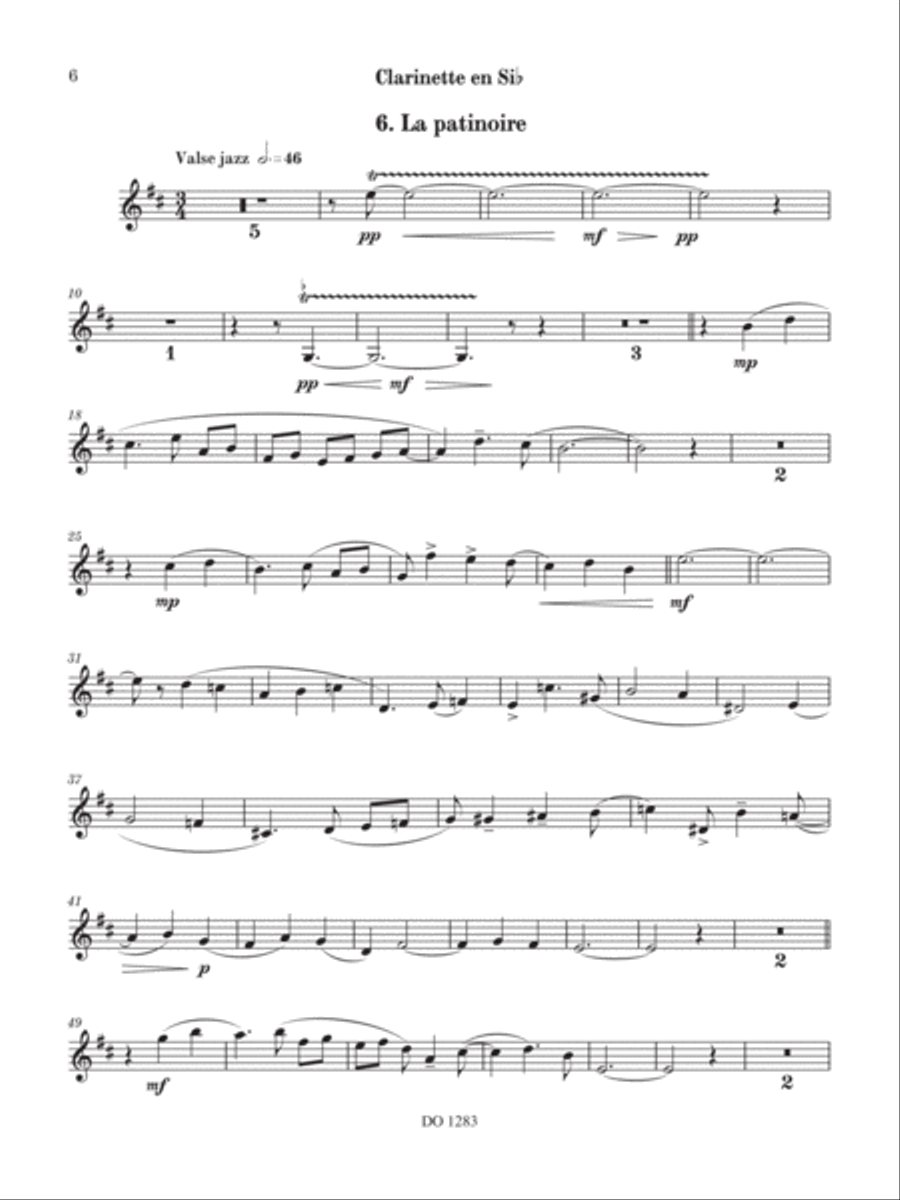 Scènes hivernales Clarinet Solo scores gallery preview page 6