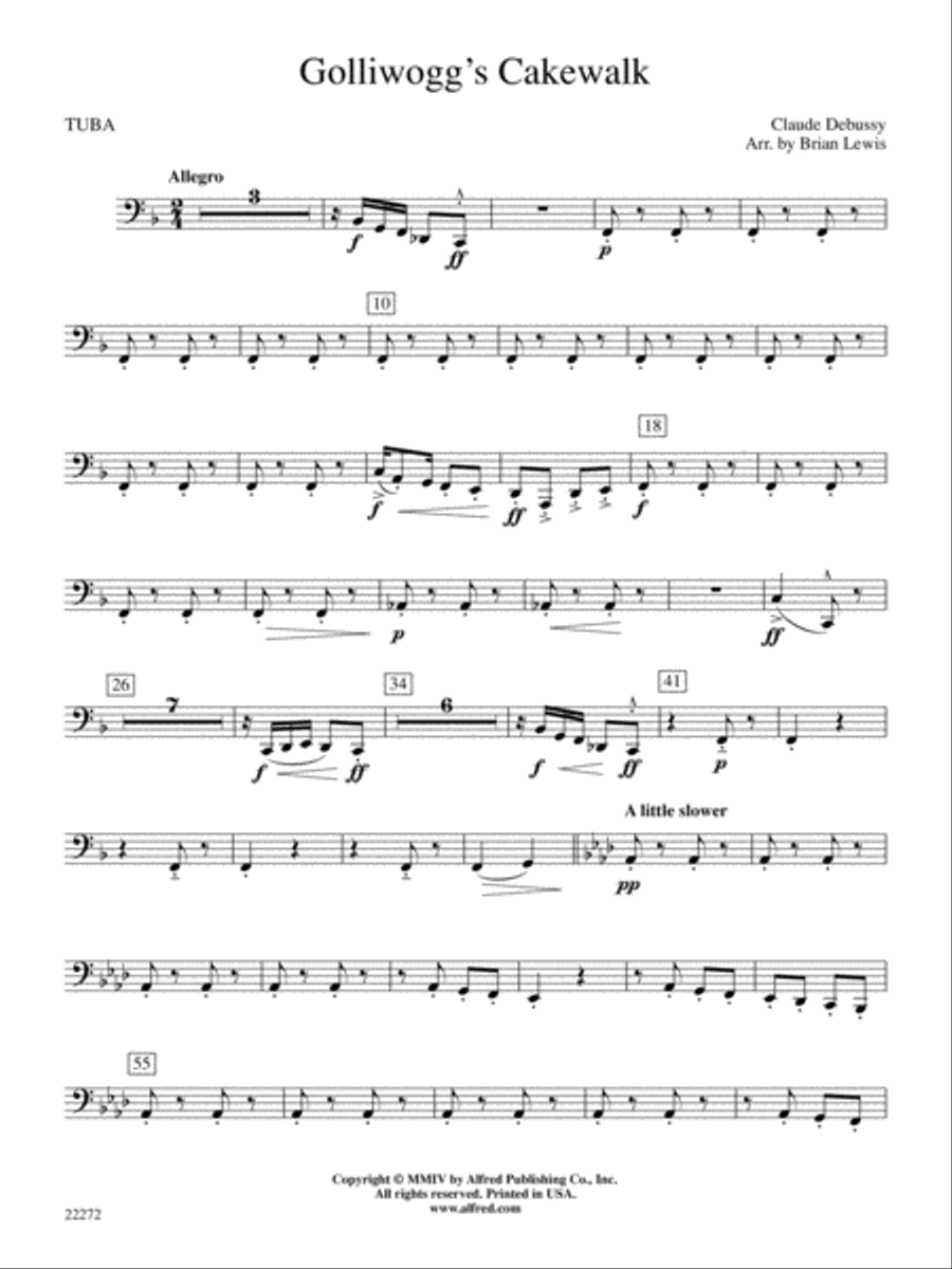 Golliwogg's Cakewalk: Tuba Concert Band scores gallery preview page 1