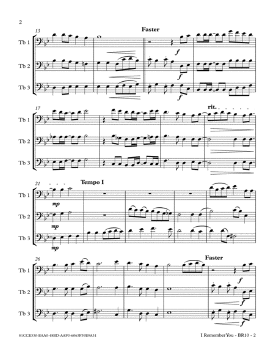 I Remember You I Remember You Brass Ensemble scores gallery preview page 5