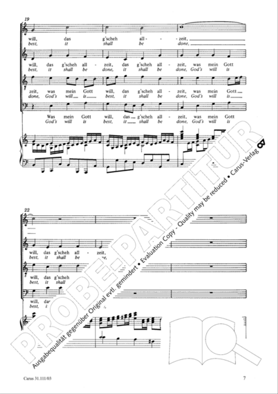 God's will is best, it shall be done (Was mein Gott will, das g'scheh allzeit) 4-Part scores gallery preview page 8