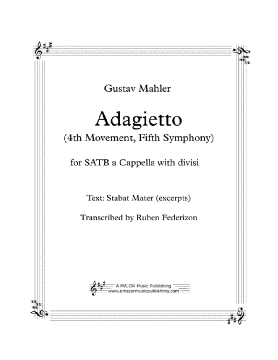 Adagietto (Mahler) 4-Part scores gallery preview page 1