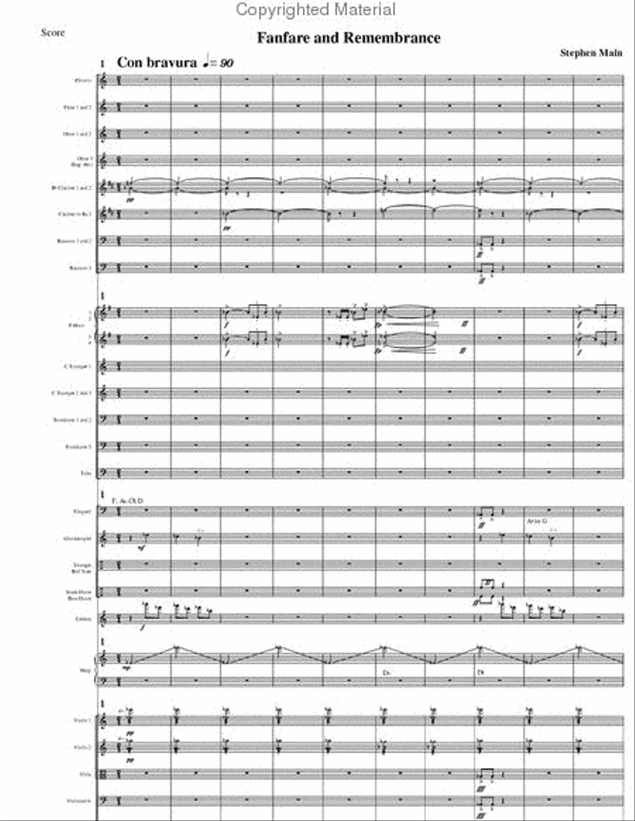 Fanfare and Remembrance Orchestra scores gallery preview page 2