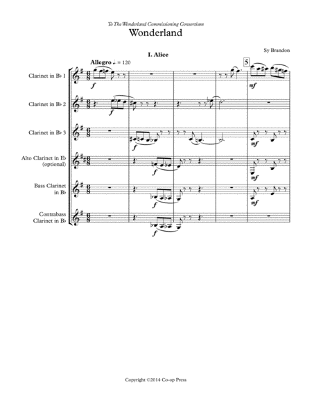 Wonderland for Clarinet Choir image number null