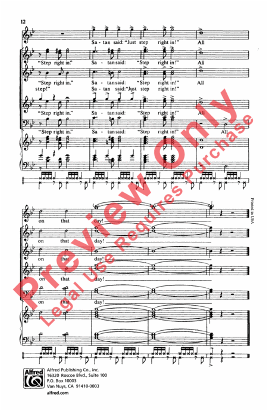 Sinner Man 4-Part scores gallery preview page 12