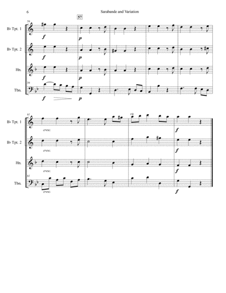 Sarabande and Variations for Brass Quartet image number null