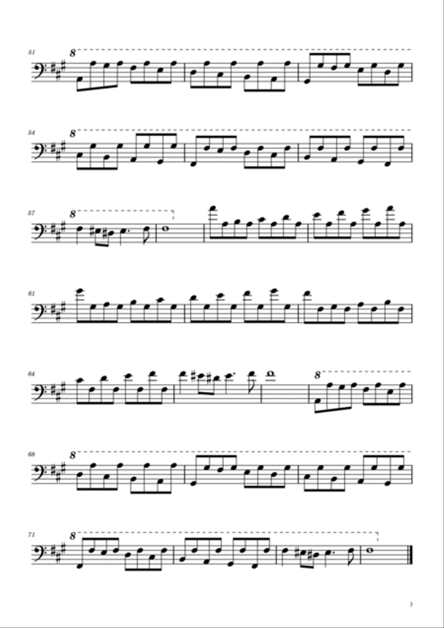 Passacaglia - Handel/Halvorsen - Trombone Solo w/ Piano Chamber Music scores gallery preview page 3