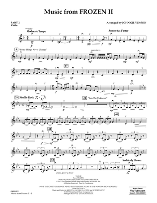 Book cover for Music from Disney's Frozen 2 (arr. Johnnie Vinson) - Pt.2 - Violin