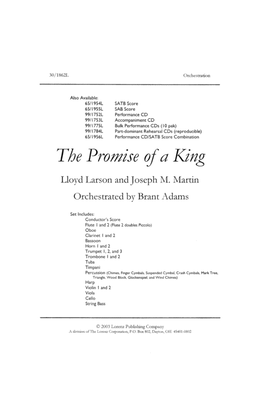 Book cover for The Promise of a King - Orchestration