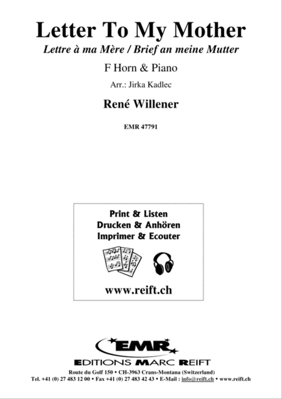Letter To My Mother Horn scores gallery preview page 1