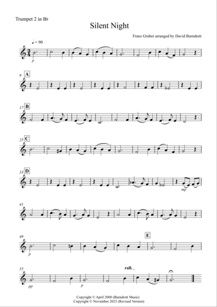 Silent Night for Brass Quartet Brass Quartet scores gallery preview page 4