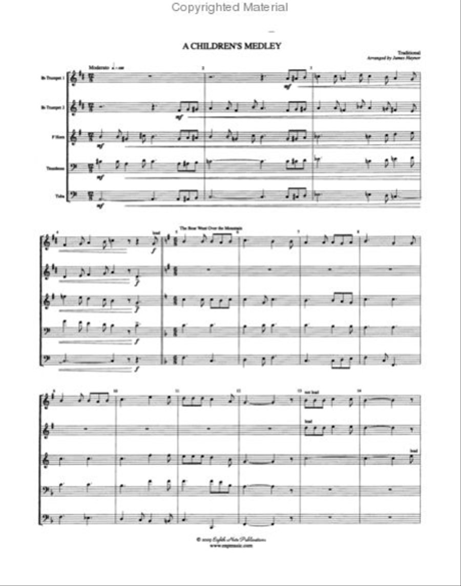 A Children's Medley A Children's Medley Brass Quintet scores gallery preview page 3