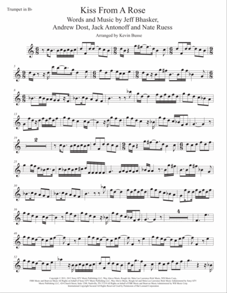 Kiss From A Rose Trumpet Solo scores gallery preview page 1