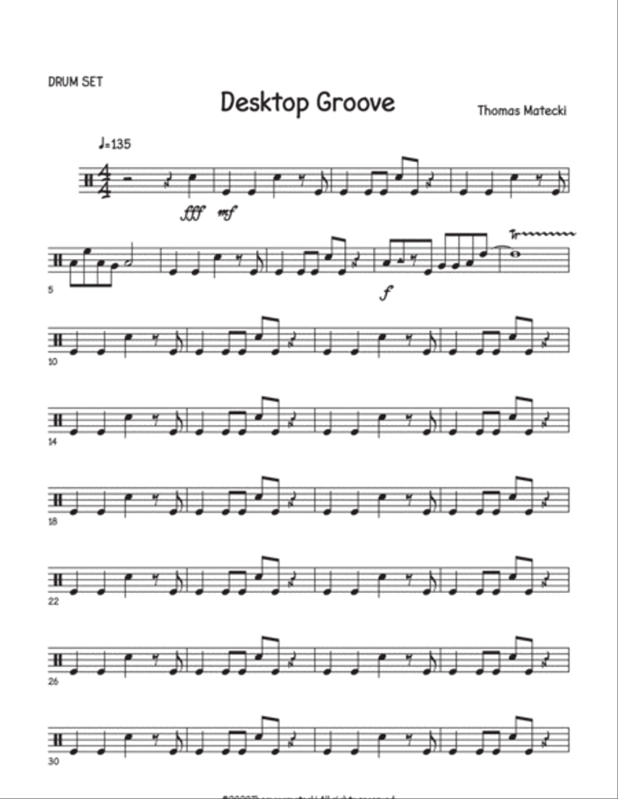 Desktop Grove for big band drumset Small Ensemble scores gallery preview page 1