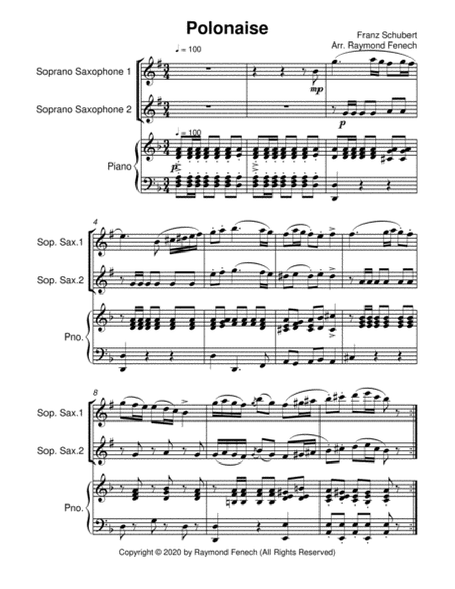 Polonaise - F. Schubert - For 2 Soprano Saxes and Piano - Intermediate image number null