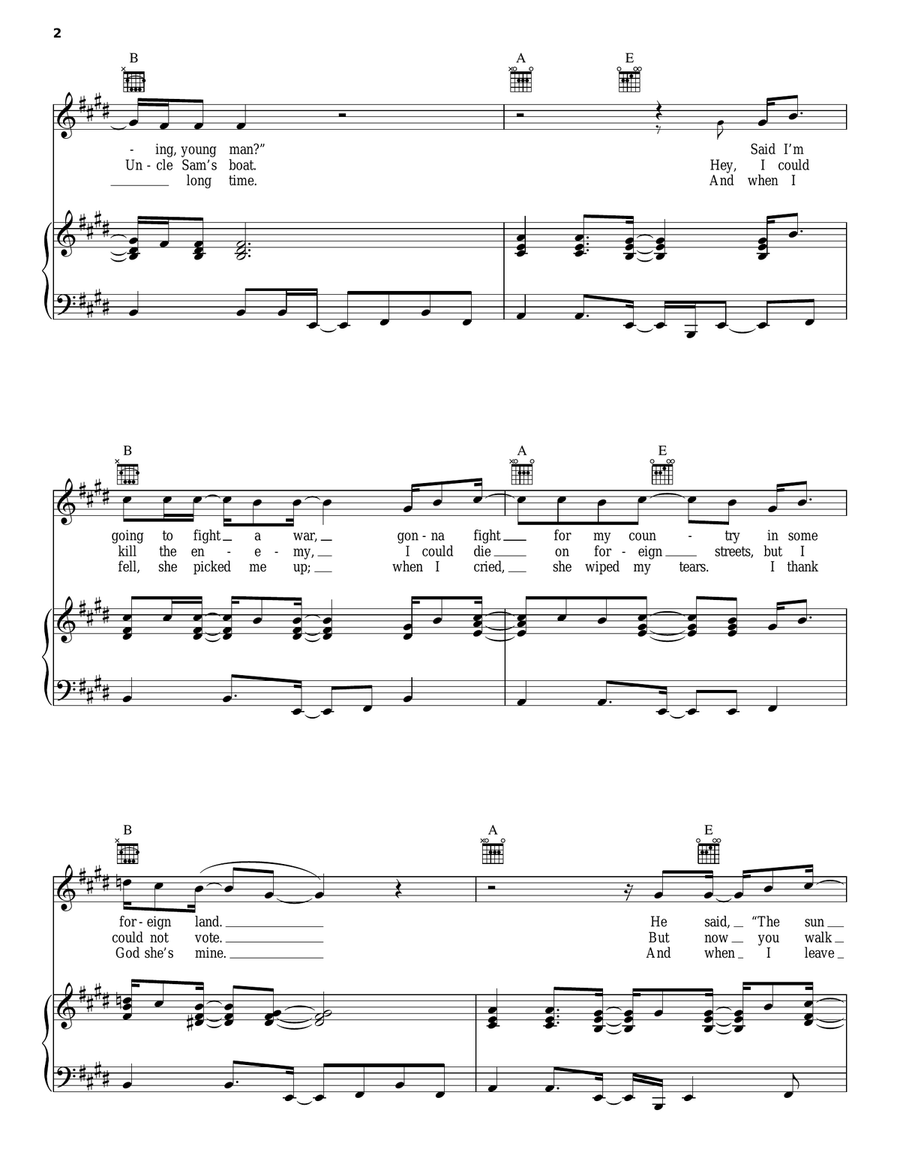 Old Man & Me (When I Get To Heaven) Piano, Vocal, Guitar scores gallery preview page 2