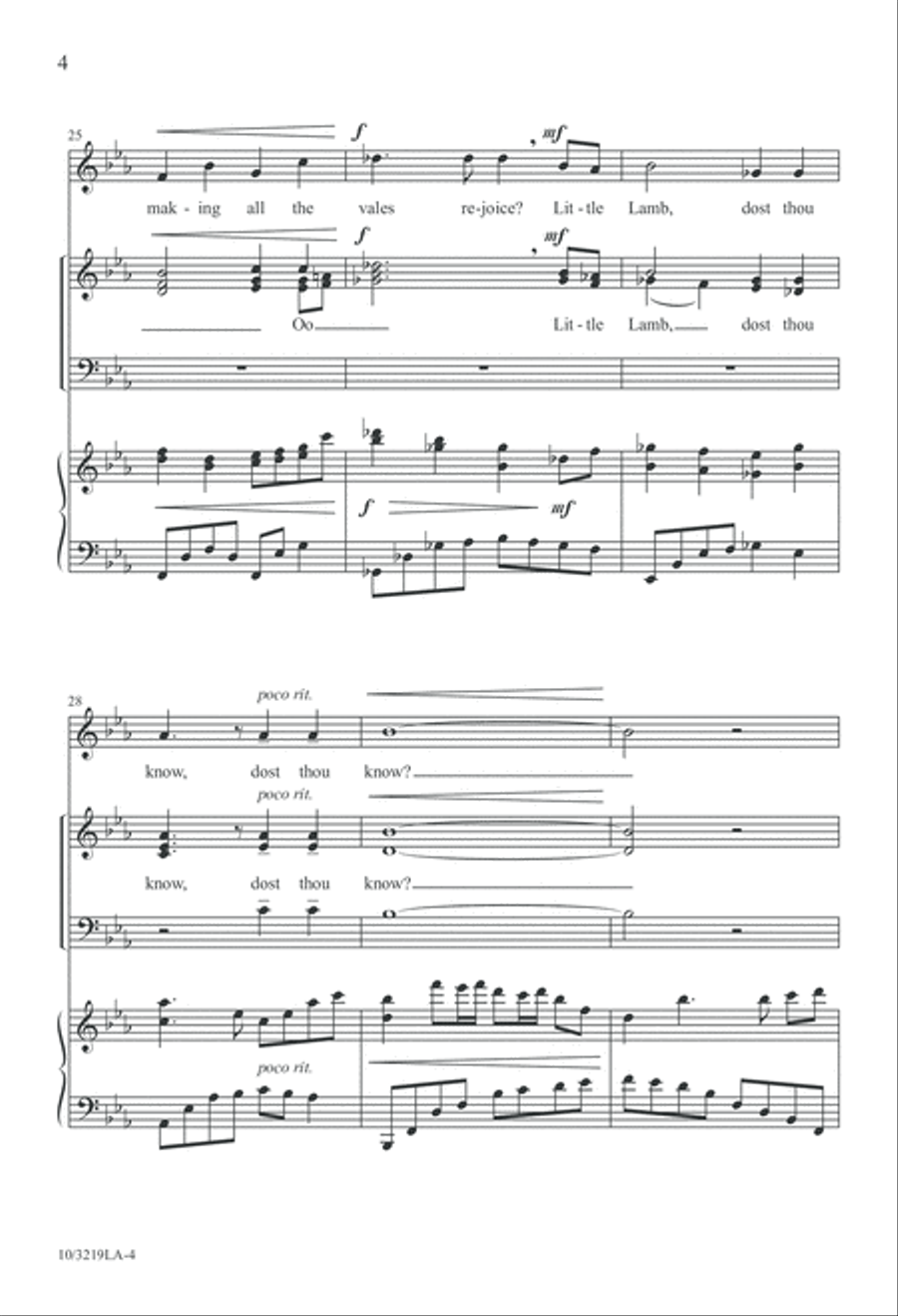 Little Lamb 4-Part scores gallery preview page 4