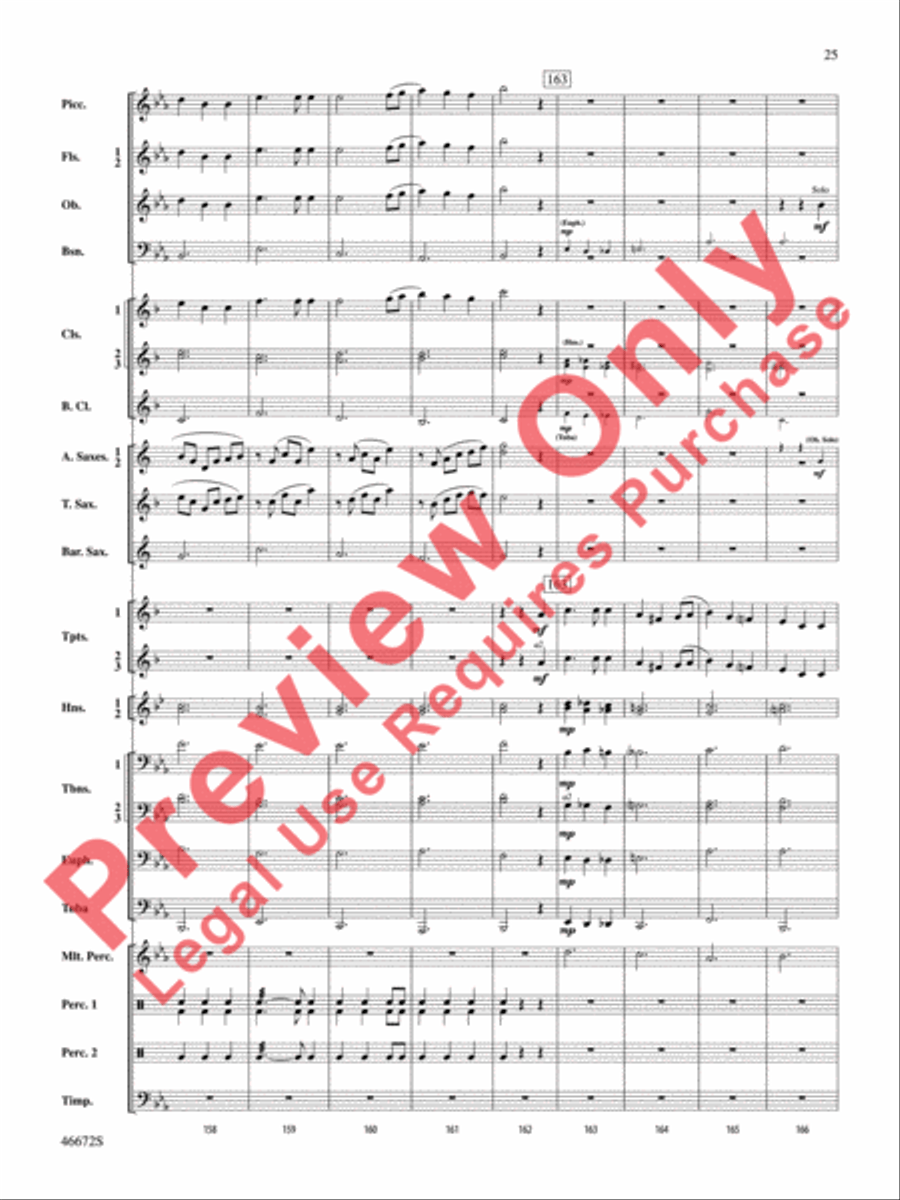 Variants on an English Sea Song Concert Band scores gallery preview page 26